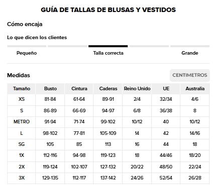Ver Guía de tallas