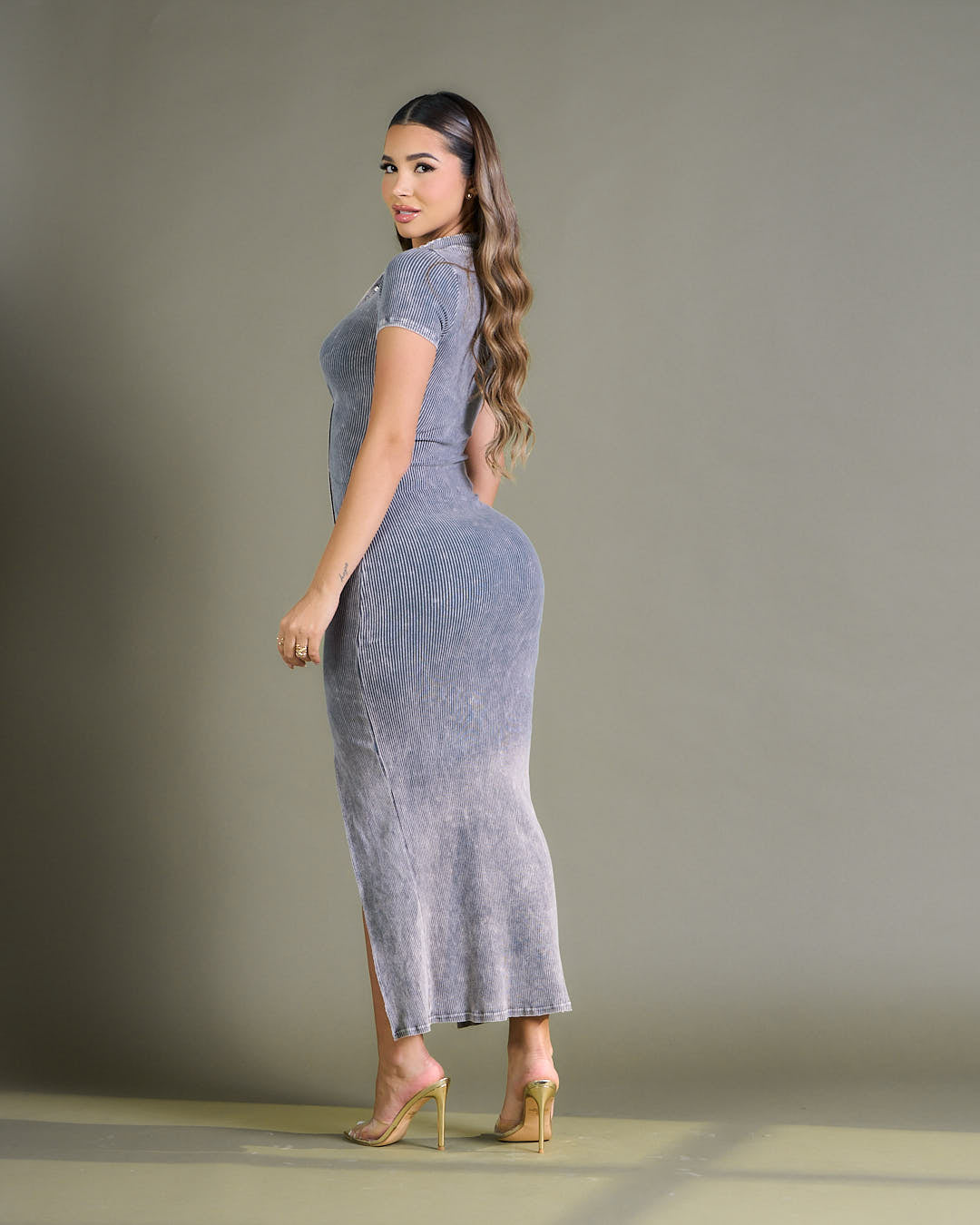 Microline Dress with Asymmetrical Finish by Attraction